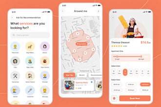 develop a job searching app, recruitment app, handyman app, home services app