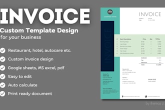 make invoice template design restaurant hotel medic superstore reciept auto calc