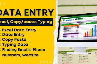 data entry, PDF to word, copypaste, typing job, PDF to excel