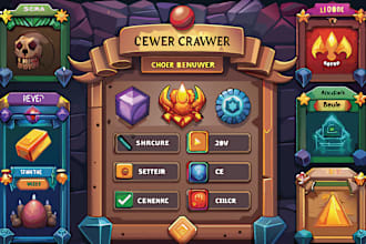 create 2d icon, objects, assets and UI for your game