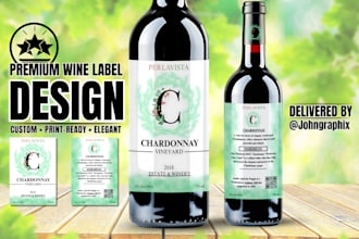 design premium wine label and packaging with print ready files