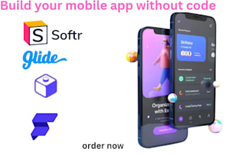 build  mobile app on dratfbit , bubble, flutterflow miro,  ,softr, and firebase
