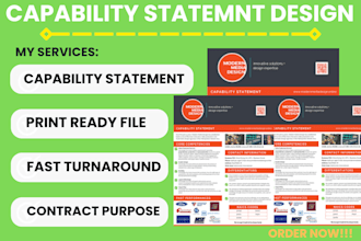 write and design government capability statement, business capability statement