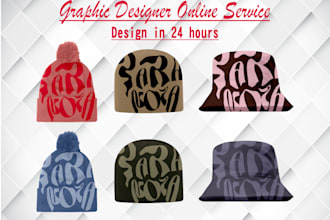 design custom hats, caps, beanies mockup, and tech pack