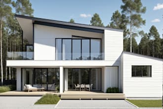 do 3d house exterior design, interior design and 3d rendering