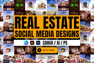 design attractive real estate social media posts for realtor
