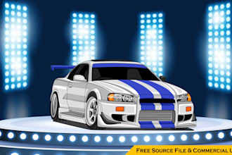 make awesome vector illustration of your car or any vehicle