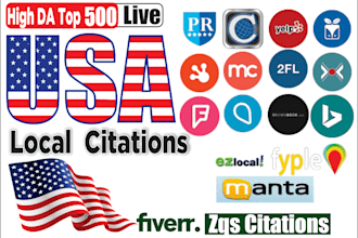 manually top 500 USA local citations and directory submission for local business