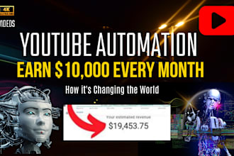 do viral youtube automation videos and manage cash cow channel to monetization