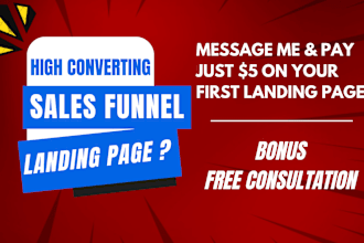 create best landing page for lead gen sales funnel, clickfunnels