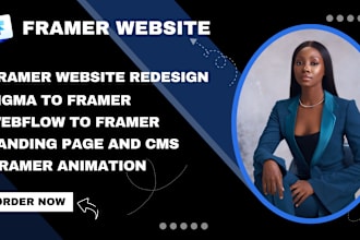 design framer website develop framer landing page, figma to framer, wix studio