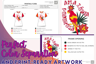 help you vector your rough artworks for screen printing