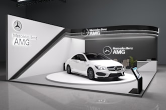 design 3d trade booth, posm, kiosk, exhibition stand, stall