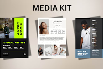 design professional media kit, one sheet, flyer, press kit with clickable links