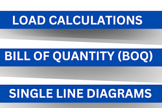 make detail boqs, load calcs, single line diagrams, mep