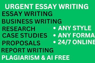 do essay writing, business research, case study, and paper