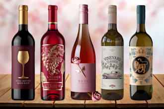 do label, logo for wine, beer, whiskey, vodka, gin, rum, tequila, bourbon, mead