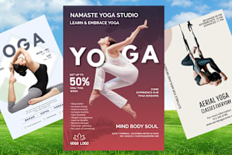 gym fitness flyer workout spa yoga personal trainer flyers,yoga flyers,gym flyer