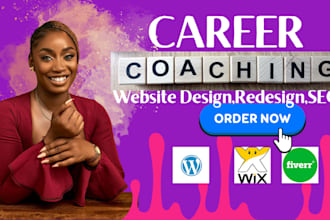 design career coaching website personal coaching landing page coach website