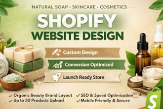 design natural soap skincare cosmetics shopify website or beauty store