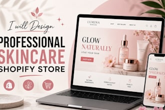 design a professional skincare or beauty shopify store