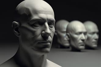 sculpt 3d head, 3d helmet, 3d mask, 3d face, 3d bust model for 3d printing