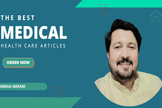 write health, medical research articles and data analysis as a doctor