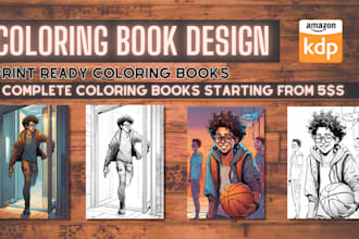 create custom coloring book design for amazon KDP, etsy