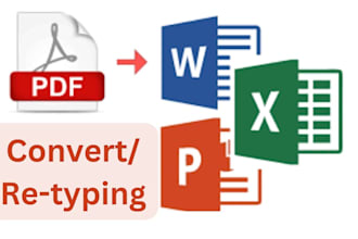 convert re typing PDF or image or non editable file into word excel powerpoint