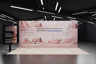 design a premium trade show booth and exhibition backdrop