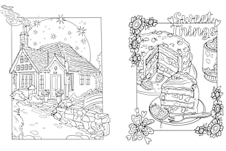 design hand drawn unique coloring book pages and covers