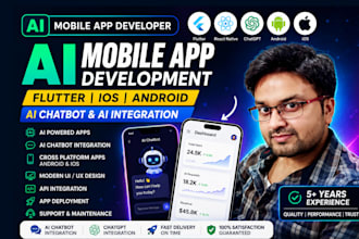 develop ai mobile app, flutter app, ios android app and ai chatbot