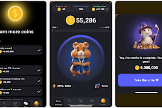 clone hamster kombat, notcoin, bull, tapswap in telegram mini apps