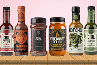 do label logo for sauce salsa dips seasoning pikliz spice food rubs jam BBQ jar