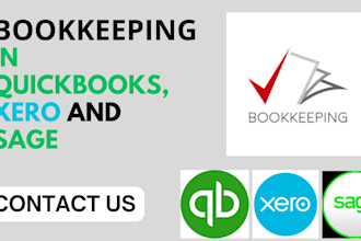 do bookkeeping of your business in quickbooks, xero and sage