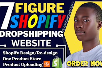 setup automated shopify dropshipping store, design or redesign shopify website