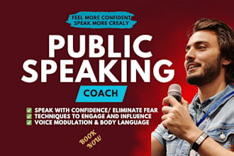 coach you in public speaking, speech and presentation, vocal and confidence