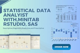 be your data analysis using r studio, minitab, SAS, stata