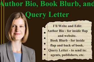create your author bio, book blurb, and query letter