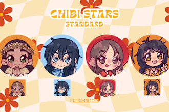 draw you a chibi stars icon, a cute profile picture