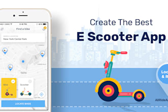 develop e scooter app, ev charging app,  ride sharing, uber , escooter app