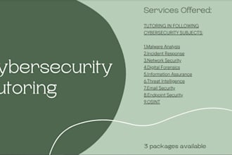 provide tutoring for cybersecurity related courses