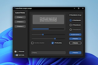 do python programming and gui in tkinter, pyqt projects