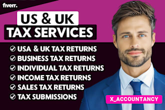 prepare and efile USA, UK tax returns, personal, llc corporate 1120, 1065, 1040