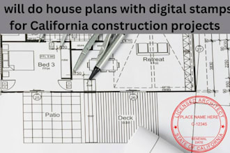 do house plans with digital stamps for california construction projects