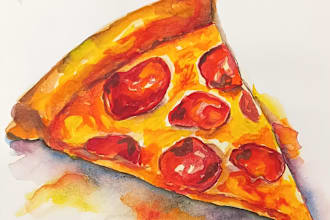 paint a watercolour food illustration