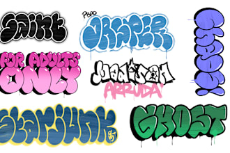 make graffiti throwup for your brand name