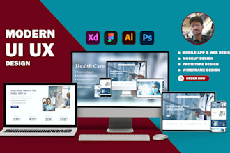 design modern UI UX for websites and mobile apps