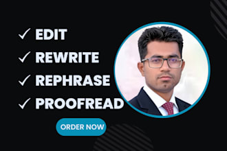 rewrite, rephrase, paraphrase, reword or humanize an essay, e book or ai content