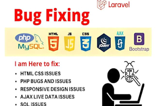 develop php laravel websites and fix laravel bugs,PHP errors,laravel bug fix